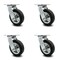 Service Caster 6 Inch Black Pneumatic Wheel Swivel Casters with Bolt Swivel Locks Set SCC SCC-100S150-PNB-BSL-4 - alternate 1